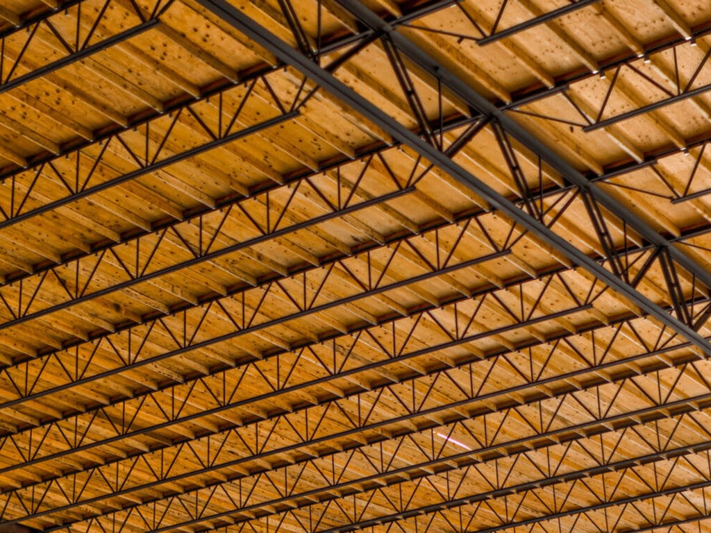 Wood panel roof