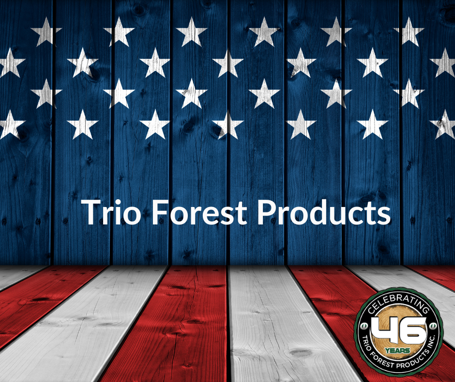 American Flag made of lumber for Trio Forest Products
